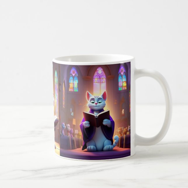 Church Cat Roligt Mugg. Kaffemugg (Höger)