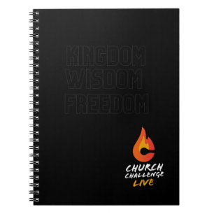 Church Challenge KINGDOM WISDOM FREEDOM Flame Anteckningsbok