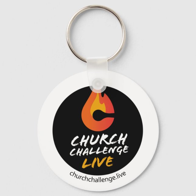 Church Challenge Orange Flame Nyckelring (Framsida)