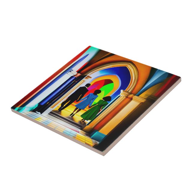 "Church" Christian Art Ceramic Tile Kakelplatta (Sidan)