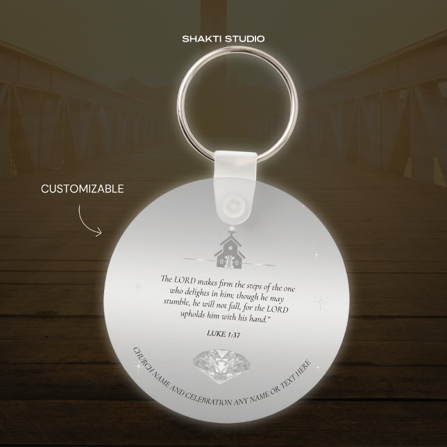Church Christian Souvenir Silver Keychain Nyckelring (Skapare uppladdad)