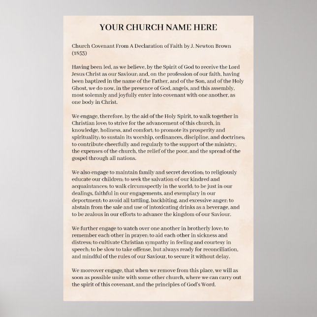 Church Covenant  Poster (Framsidan)