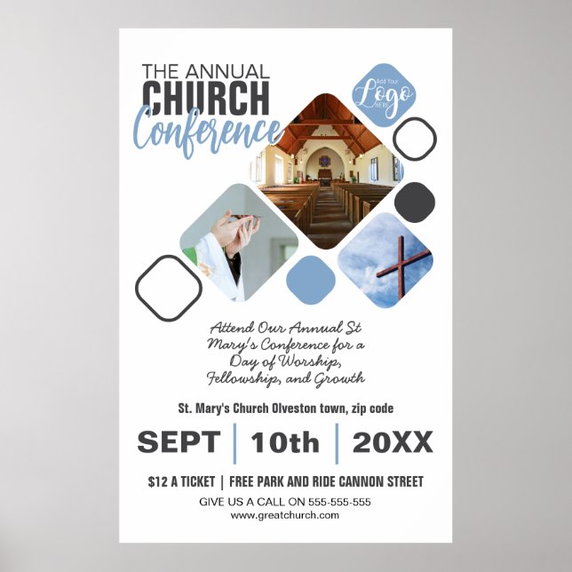 Church Event Flyer Bible Study, konferenser Poster (Framsidan)
