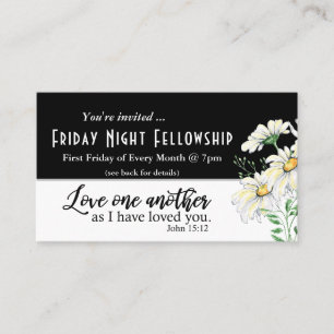 Church Event Flyer John 15:12 Kärlek One Two Visitkort