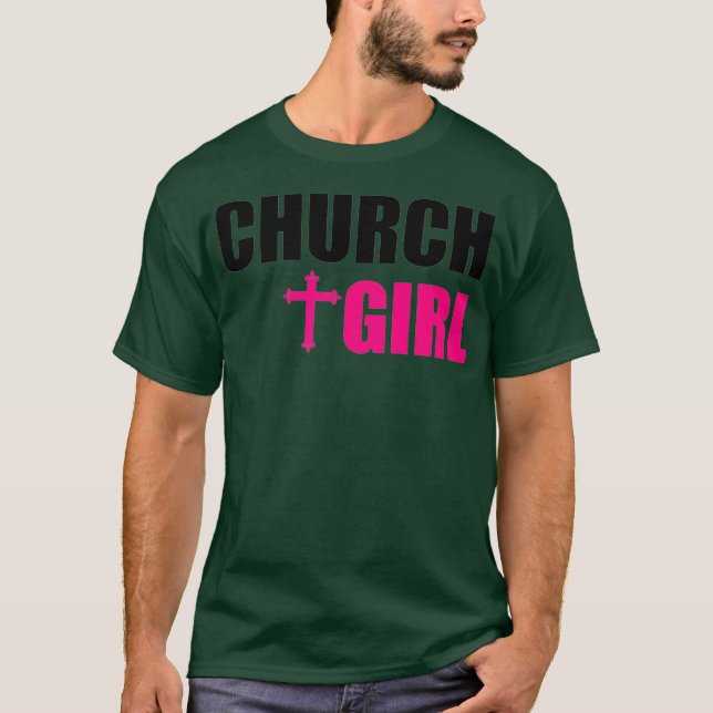 Church Girl Christian Womens Faith Devout T Shirt (Framsida)