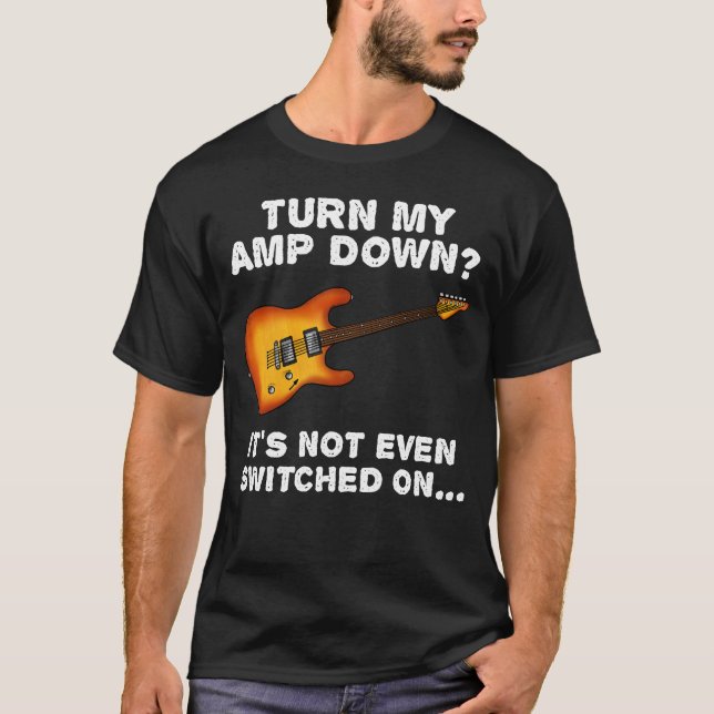 Church Guitarist, vrid min amp Down Electric Guita T Shirt (Framsida)