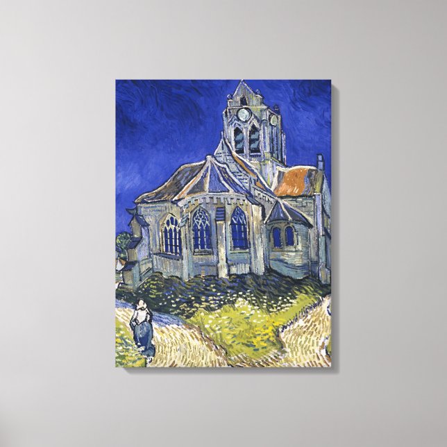 Church in Auvers av Van Gogh Painting Art Canvastryck (Framsida)