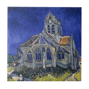 Church in Auvers av Van Gogh Painting Art Kakelplatta