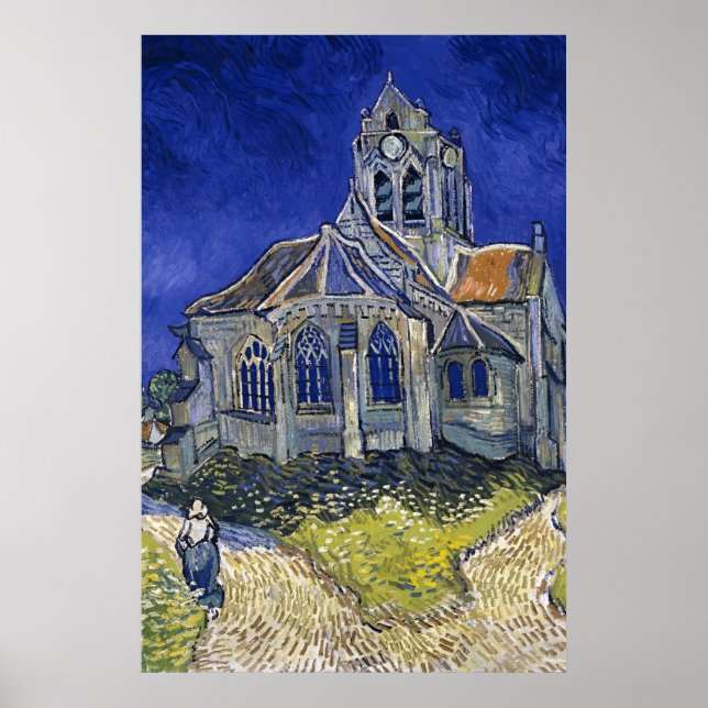 Church in Auvers av Van Gogh Painting Art Poster (Framsidan)