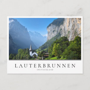Church in Lauterbrunnen valley, Schweiz Vykort