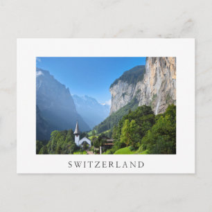 Church in Lauterbrunnen valley, Schweiz Vykort