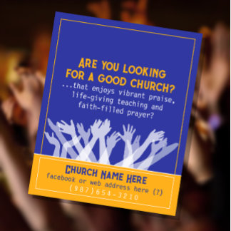 Church Inbjudan Worship Service-inbjudan Bright Flygblad