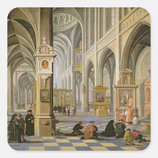 Church insida fyrkantigt klistermärke (Framsida)