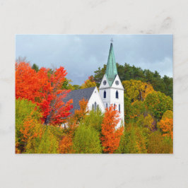 Church, Island Pond, Vermont, Hösten Vykort