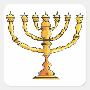 Church Menorah Fyrkantigt Klistermärke
