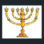 Church Menorah Poster<br><div class="desc">En kyrkmenorah i guld med många ljus. Den här designen ser ut att vara verkligen på den här Poster</div>