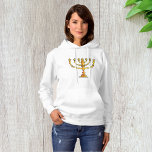 Church Menorah T Shirt<br><div class="desc">En kyrkmenorah i guld med många ljus. Den här designen ser ut att vara effektiv på den här Womens Hoodie</div>