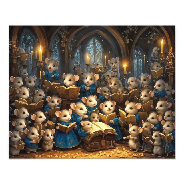 Church Mouse Choir Fototryck (Framsidan)