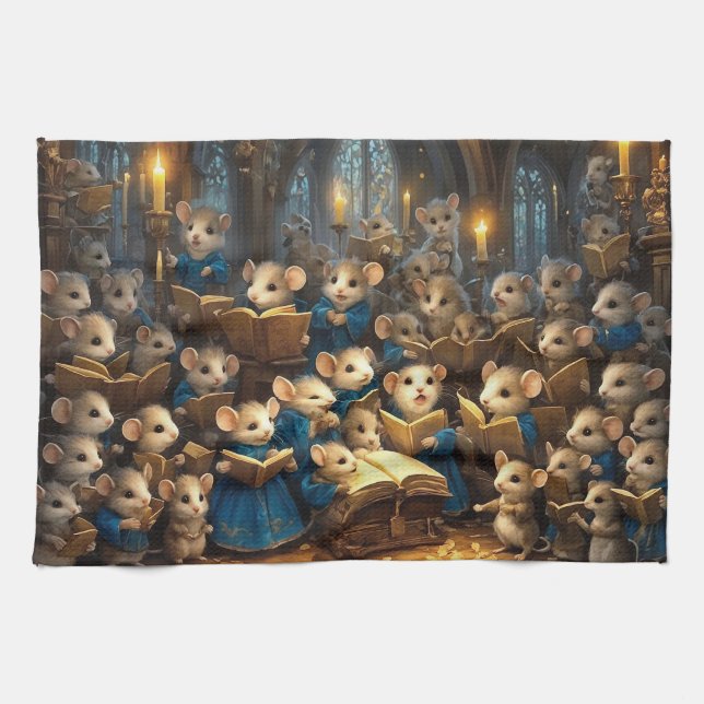 Church Mouse Choir Kökshandduk (Horisontell)