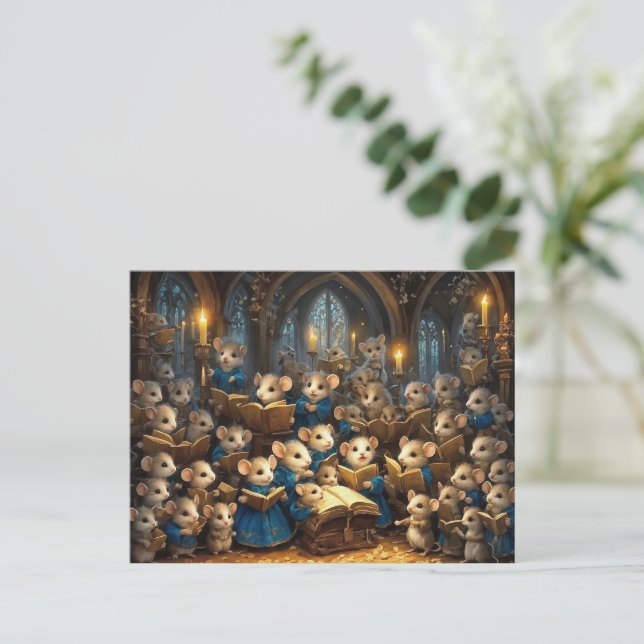 Church Mouse Choir Vykort (Stående Fram)