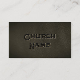 Church Namn BLACK Leather Grunge Christian Visitkort