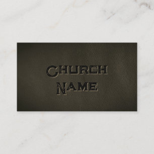 Church Namn BLACK Leather Grunge Christian Visitkort