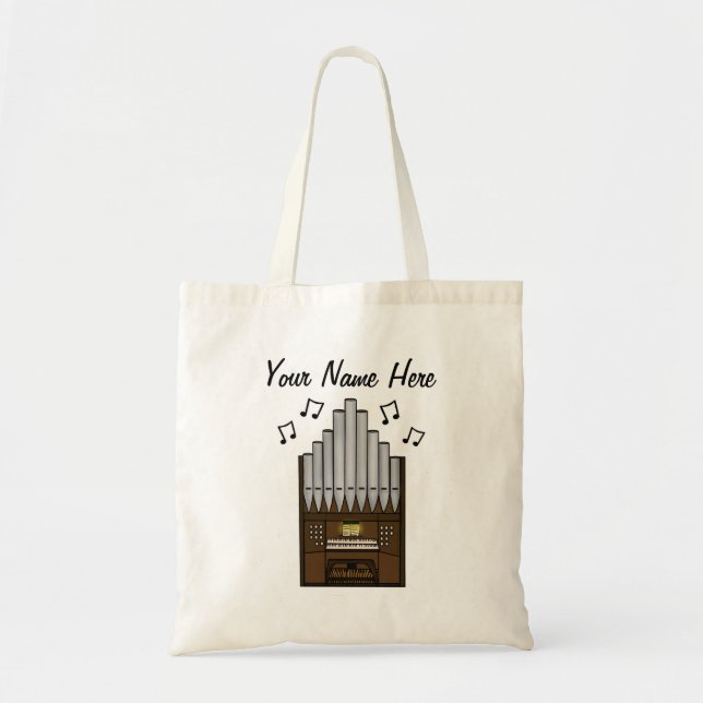 Church Organ Anpassningsbar Tote Bag Organist Gift Tygkasse (Framsidan)
