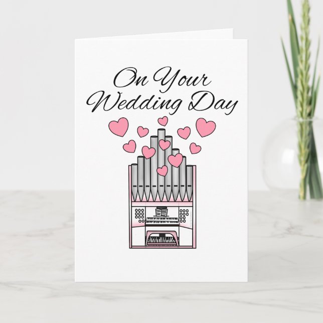 Church Organ Bröllop Card Organist Musician Tack Kort (Framsida)