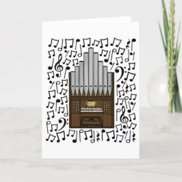 Church Organ Musik noter Organist Musician Helgkort