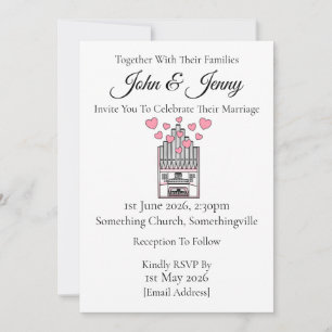 Church Organ Wedding, Organist Musician Inbjudningar