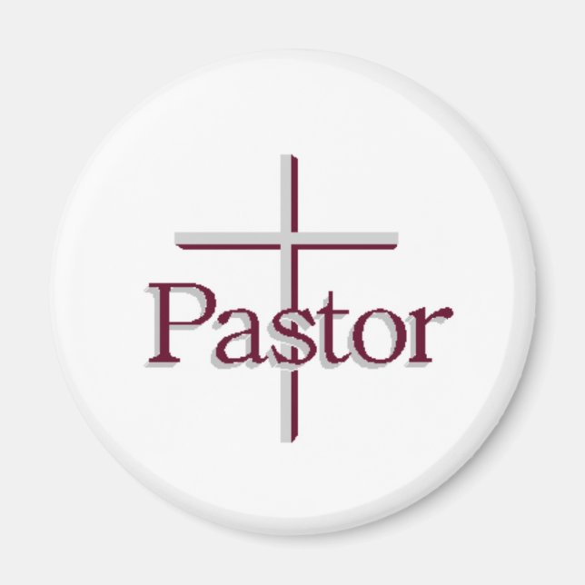 Church Pastor Grått Kor Magnet (Framsidan)