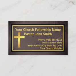 Church Pastor Grunge Guld Visitkort