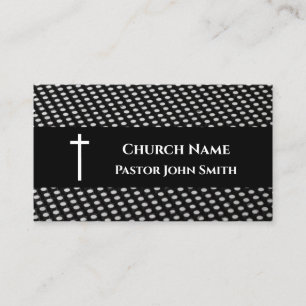 Church Pastor Modern Black White Mönster Christian Visitkort