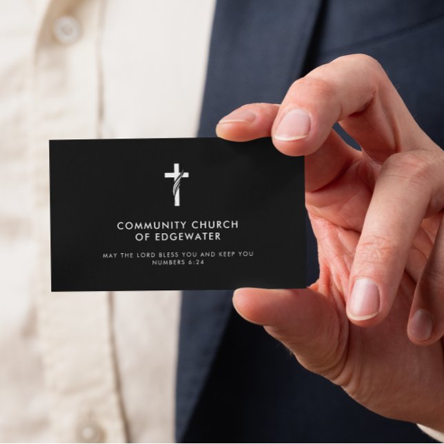 Church Pastor Modern Minimal Kor Faith Black Visitkort (Skapare uppladdad)