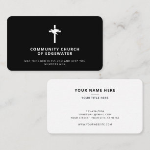 Church Pastor Modern Religiösa Kor Dove Black Visitkort
