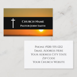 Church Pastor Orange Sunset Black Christian Visitkort