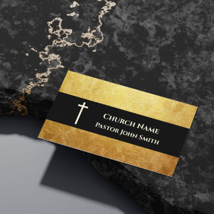 Church Pastor Rustic Guld Mönster Christian Visitkort