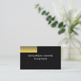 Church Pastor Shaded Guld Black Christian Visitkort