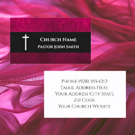 Church Pastor Vintage Red Velvet Christian Visitkort