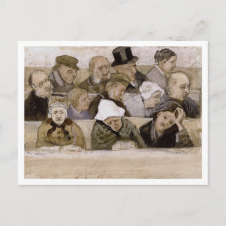 Church Pew med Worshippers, Vincent van Gogh Vykort