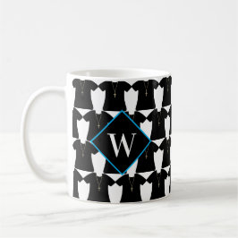 Church Priest Pastor Black Cassock Monogram Kaffemugg