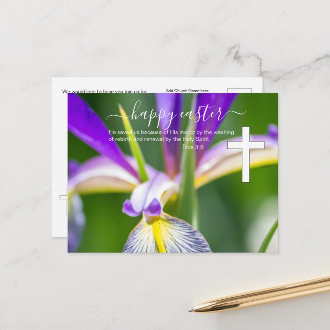 Church Religiösa Påsk Vykort (Fram/Back In Situ)