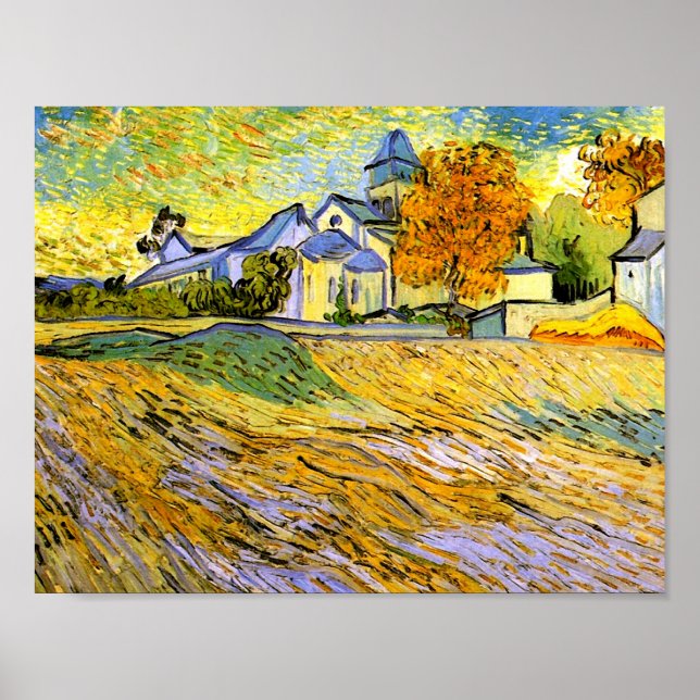 Church Saint-Paul-de-Mausole, Van Gogh Fine Art Poster (Framsidan)