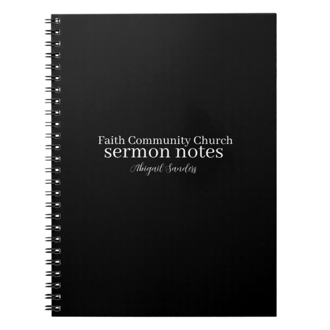 Church Sermon Notes Anteckningsbok (Framsidan)