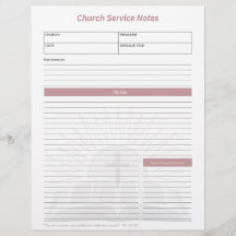 Church Service Christian Bible Notes Rosa