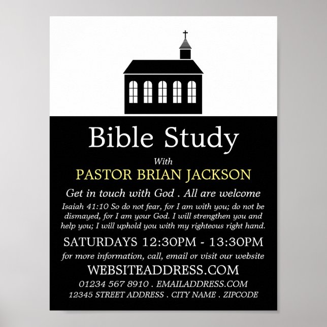 Church Silhouette, Christian Bible Class Advert Poster (Framsidan)