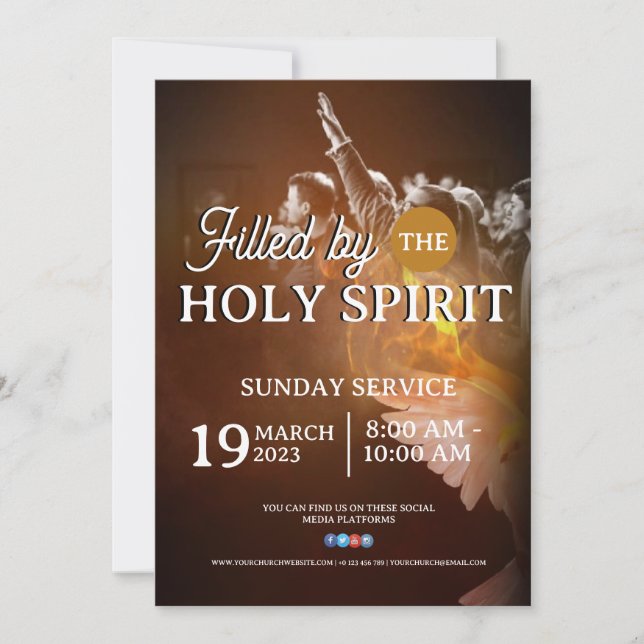 Church Söndag Service Anpassade Flyer Design Inbjudningar (Framsida)