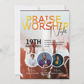 Church Söndag Service Anpassade Flyer Design Inbjudningar