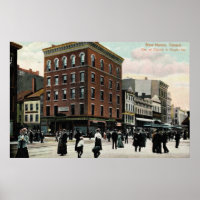 Church St. New Haven 1908 Vintage