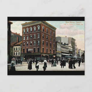 Church St. New Haven 1908 Vintage Vykort